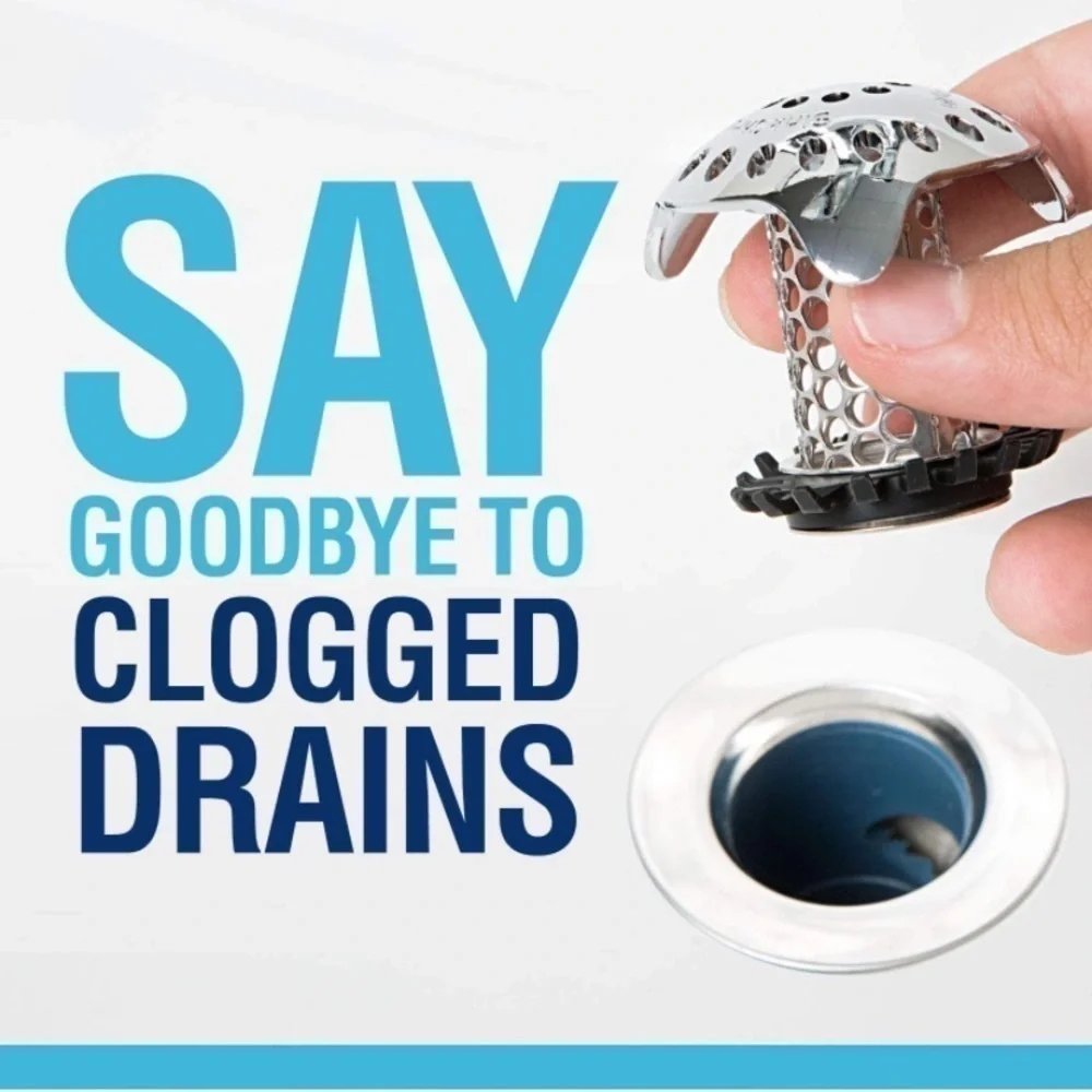 Bathroom Sink Drain Protector in Stainless Steel with StopShroom